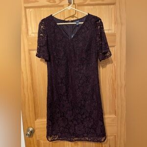 Purple Lace Pattern Chaps Dress